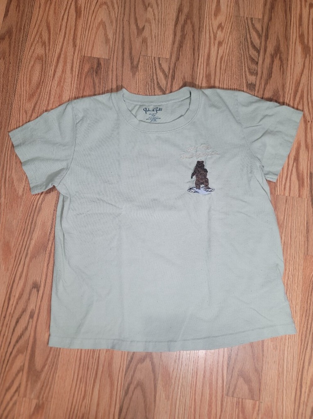 John Galt Light Green Tee with Bear Patch